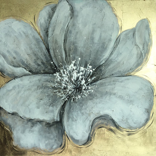"Gold Flower"Hand Painted on Wrapped Canvas