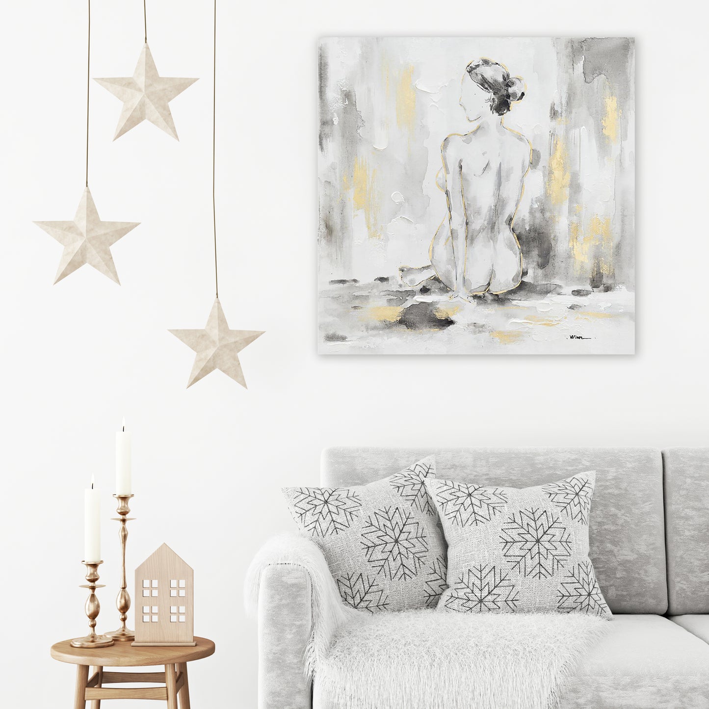 Abstract Naked Lady II - Oil painting Wrapped Canvas Painting