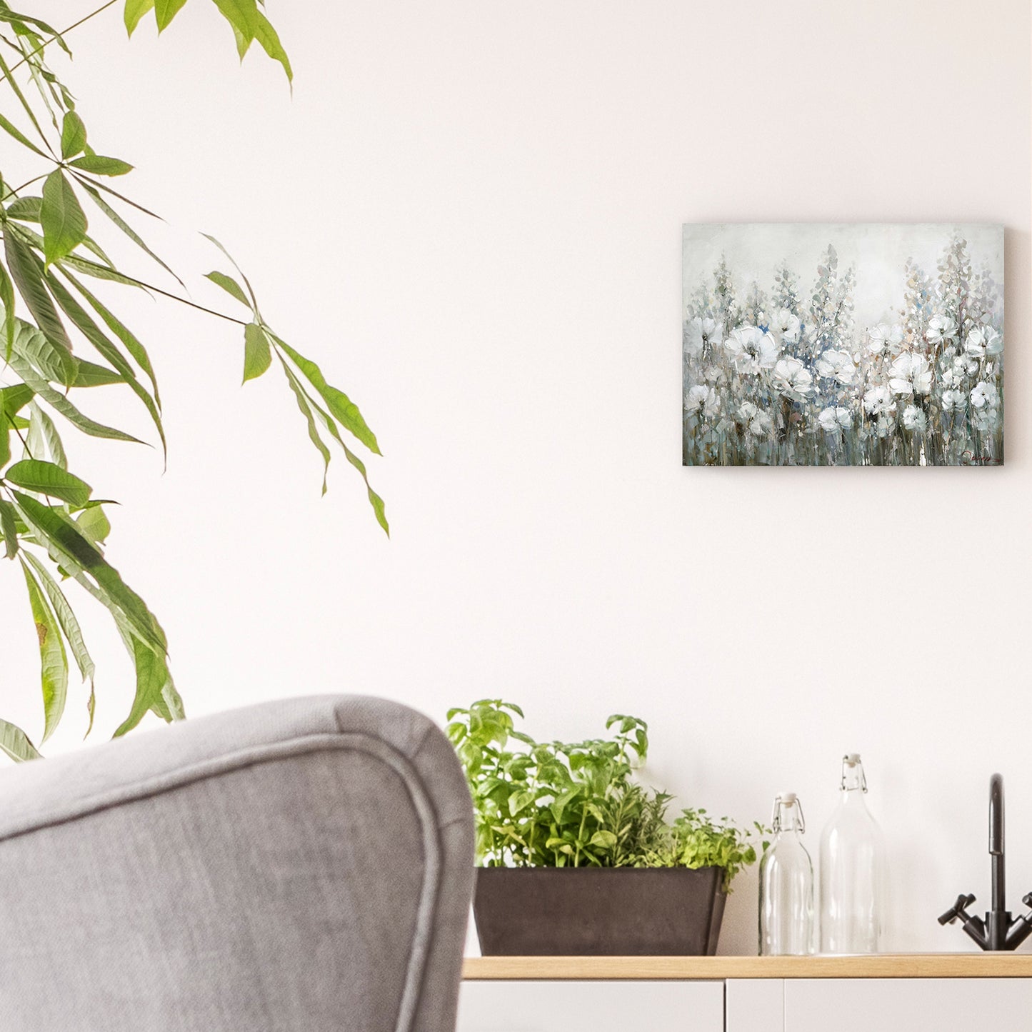 Wild Flowers - Oil Painting Wrapped Canvas Painting