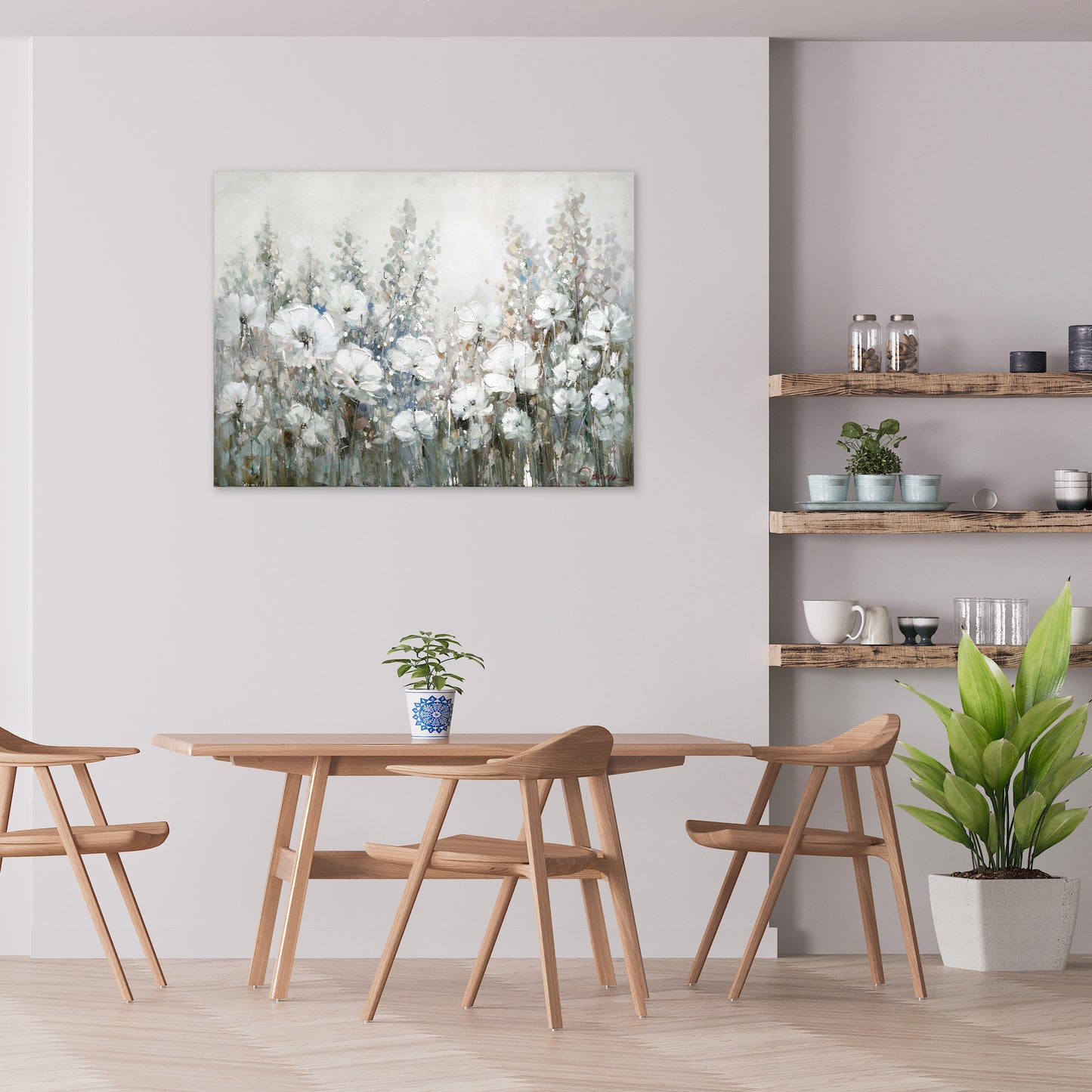 Wild Flowers - Oil Painting Wrapped Canvas Painting