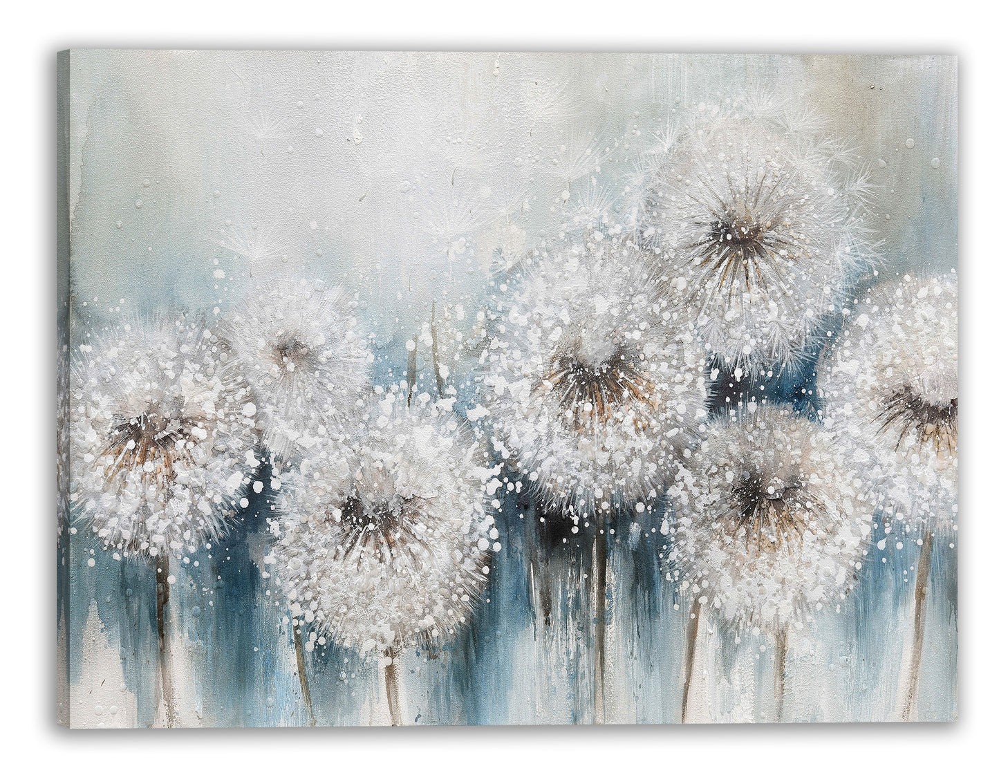 Flower art dandelion-Oil painting Wrapped Canvas Painting