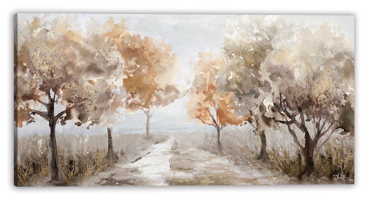 Country path - Oil Painting on Wrapped Canvas, Wall art for living room, bedroom, office