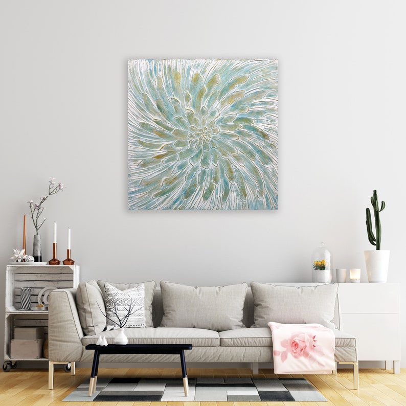 Abstract Artwork "floral memory“, Oil Painting Hand-painted on Canvas Original - Wrapped Canvas Painting