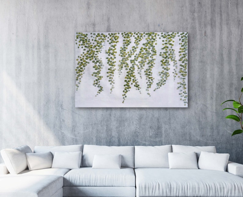 Hand-painted "Spring weeping leaves "Oil Painting original art, Wall art for living room, bedroom - Wrapped Canvas Painting