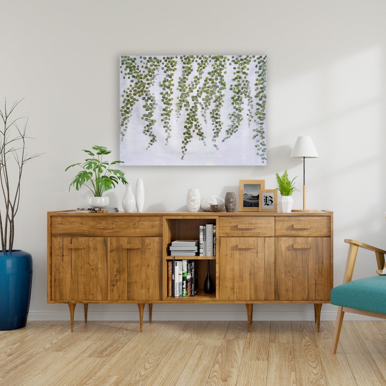 Hand-painted "Spring weeping leaves "Oil Painting original art, Wall art for living room, bedroom - Wrapped Canvas Painting