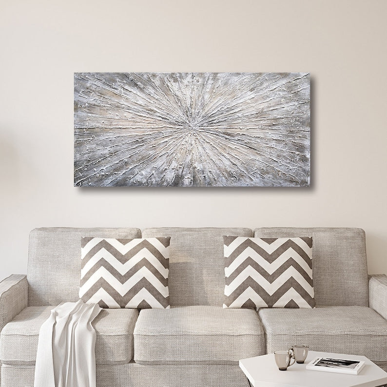 Hand Painted Art "Abstract Sunlight" oil painting on Wrapped Canvas, wall art for living room, bedroom, office