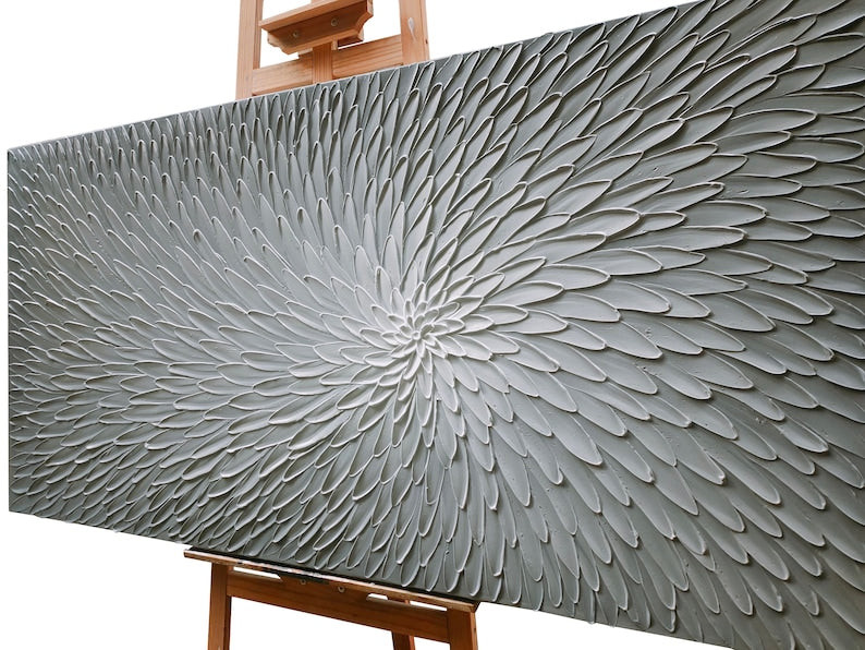 Hand-painted art "Petals Memory" - Wrapped Canvas Painting