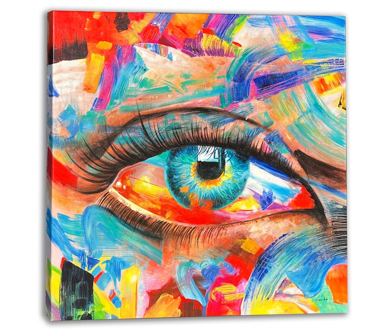 Hand-Painted "The Enchanted Gaze" Oil Painting - Gallery Wrapped Canvas Wall Art for Living Room, Bedroom, Entryway, Bar, Office