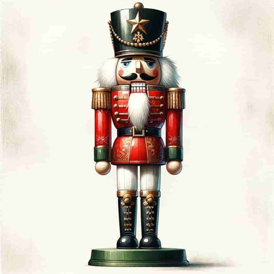 "Guardian of Festive Tales - Classic Nutcracker" Wrapped Canvas wall Art Prints