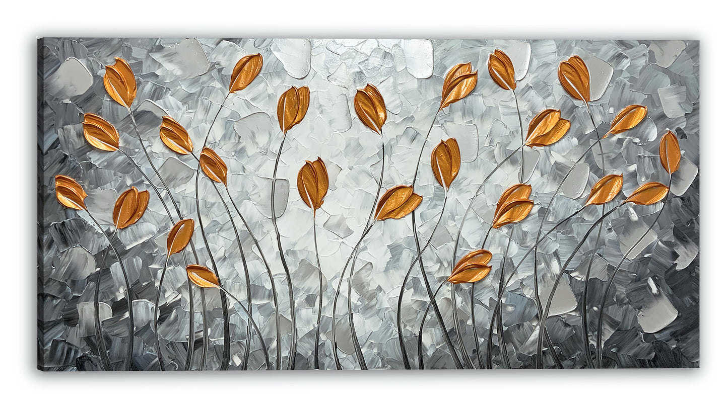 Abstract Art "Fall's Echo" Hand-painted on Wrapped Canvas for Home Decor