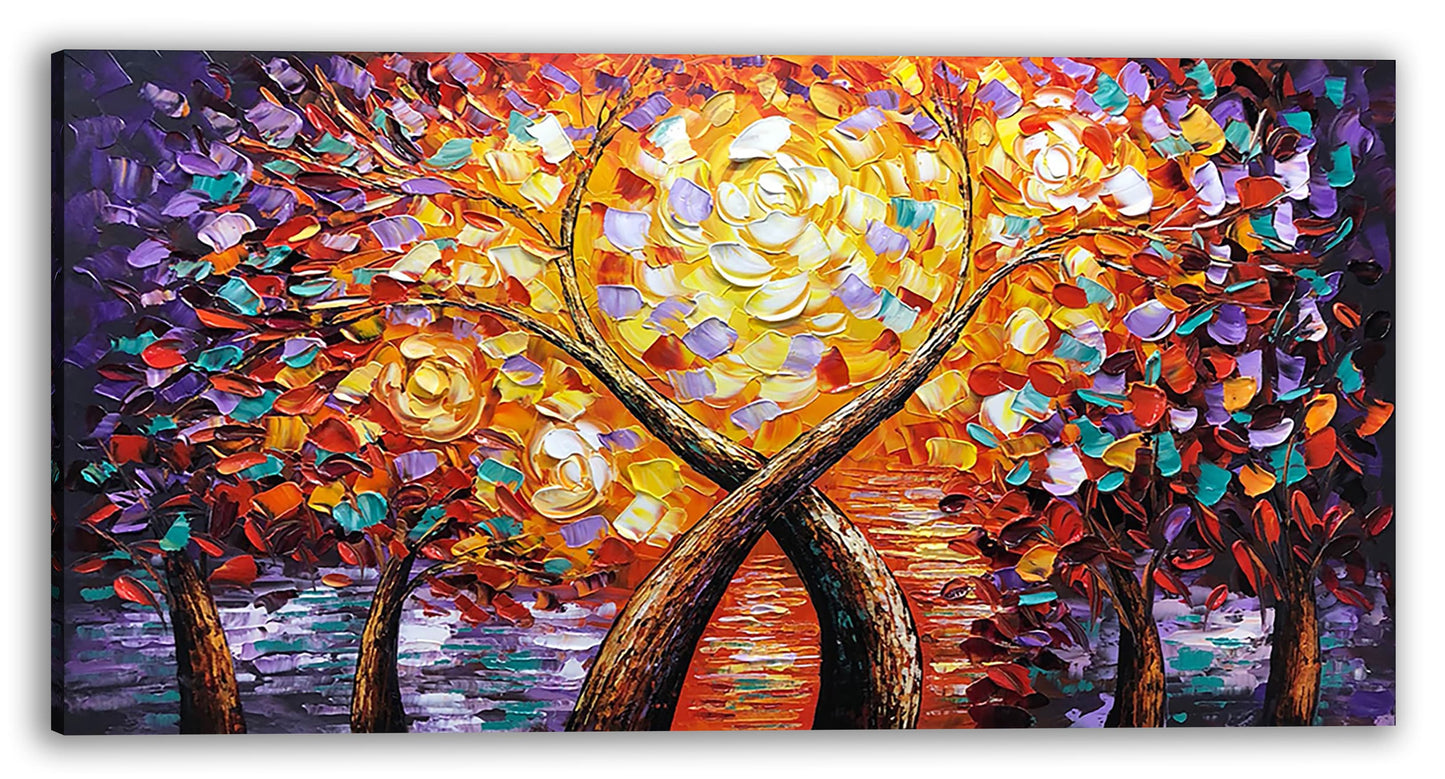 Hand-Painted 'Spectrum of Life' - Abstract Canvas Art for Home Decor