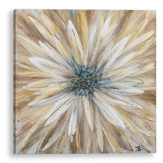 Original Hand Painted Abstract Flower Canvas wall Art - A Stunning Addition for Home Decor