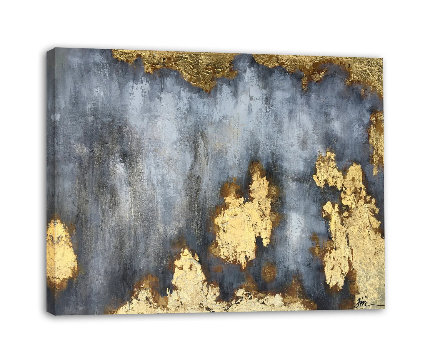 Hand Painted "Abstract Gold Map" painting on canvas original Canvas Wall art for living room bedroom, office, bar - Wrapped Canvas Painting