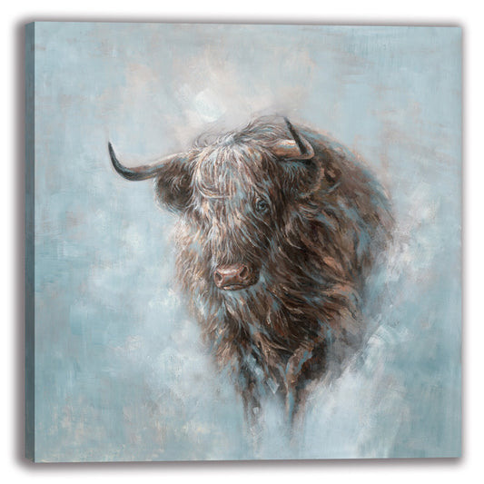 Hand-painted "American yak In the wind" original art, Canvas wall art for living room, bedroom, office - Wrapped Canvas Painting