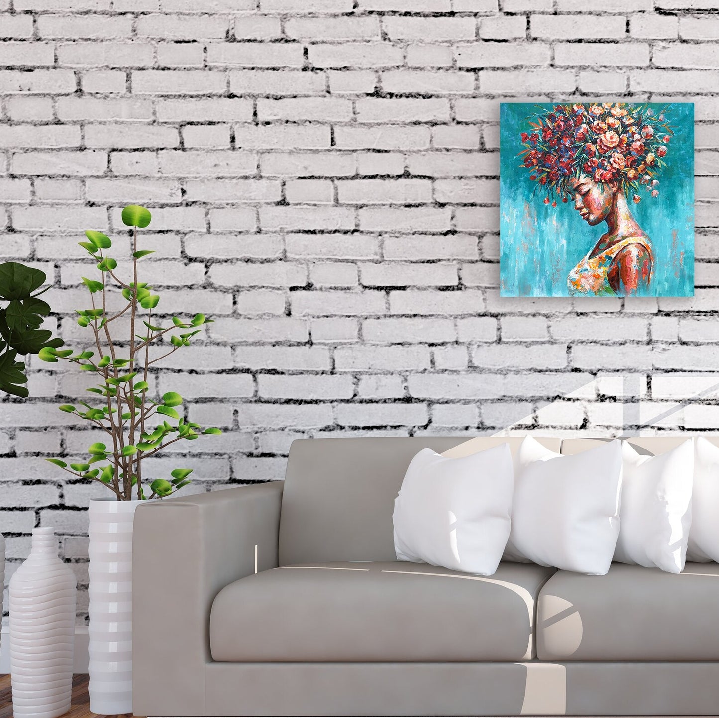 Oil Painting Prints "Flower Girl" Fine art,Canvas Artwork,Wall art for living room,bedroom,Office - Wrapped Canvas Painting