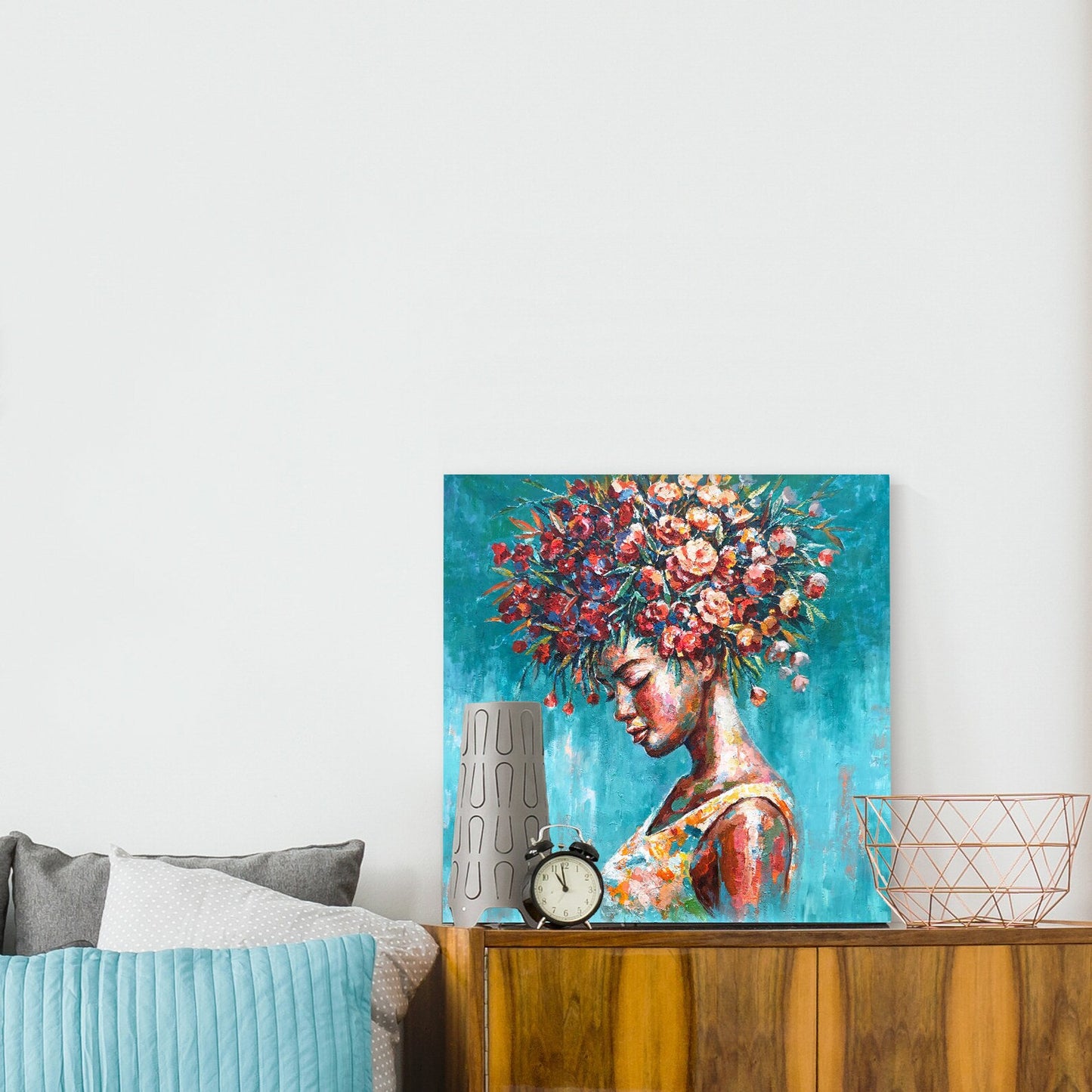 Oil Painting Prints "Flower Girl" Fine art,Canvas Artwork,Wall art for living room,bedroom,Office - Wrapped Canvas Painting