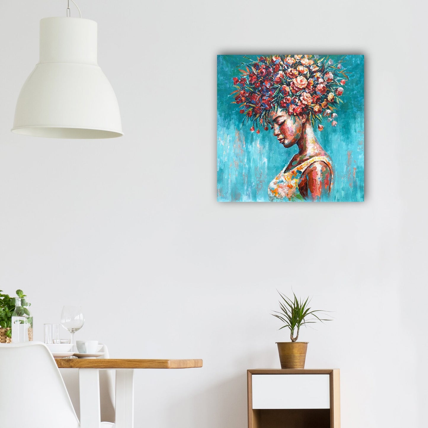 Oil Painting Prints "Flower Girl" Fine art,Canvas Artwork,Wall art for living room,bedroom,Office - Wrapped Canvas Painting