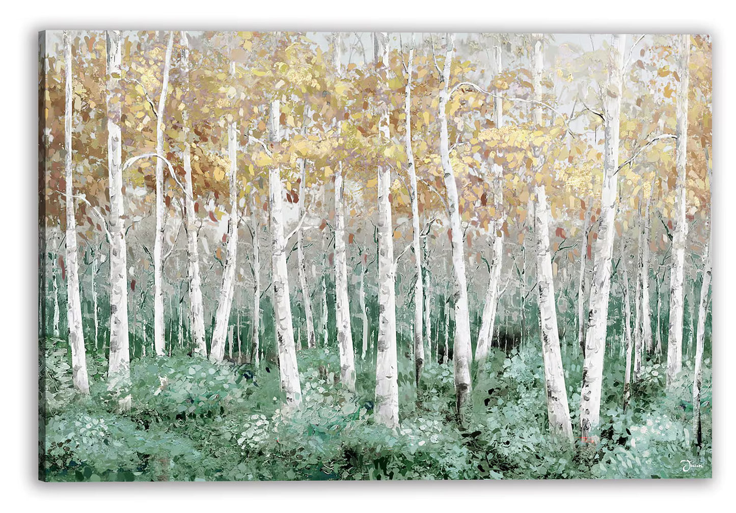 Original Art "Golden Woods in Autumn" Hand-painted painting Home Decor - Wrapped Canvas Painting