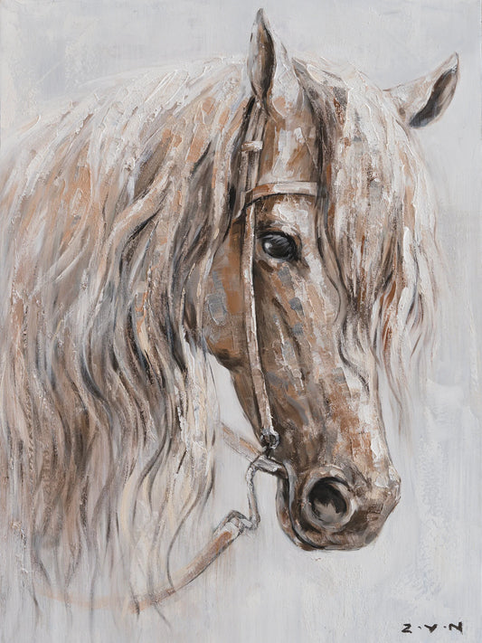 Hand Painted Art "Western Horse" Oil painting on canvas original, Canvas Wall art for living room, bedroom, office - Wrapped Canvas Painting