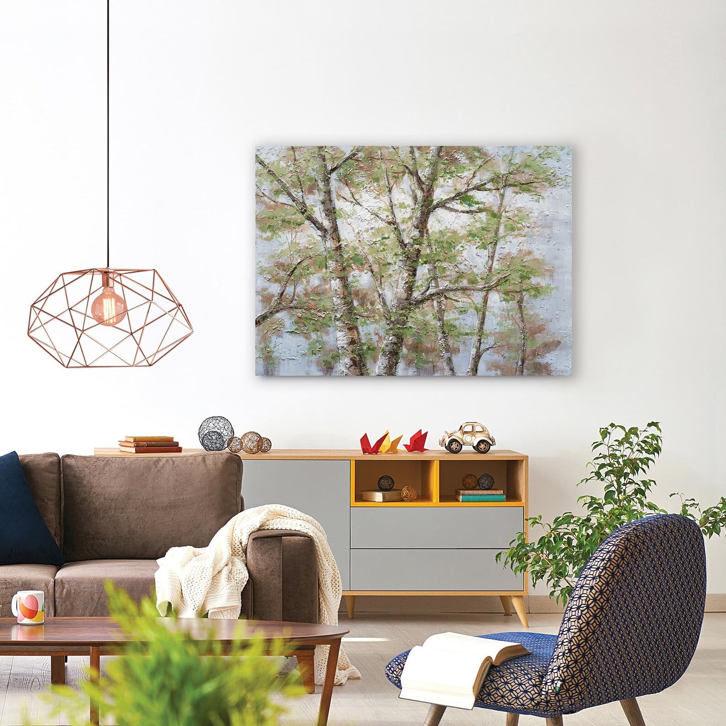 Original "Spring Tree" oil painting on canvas, wrapped canvas art for living room, bedroom, and office.