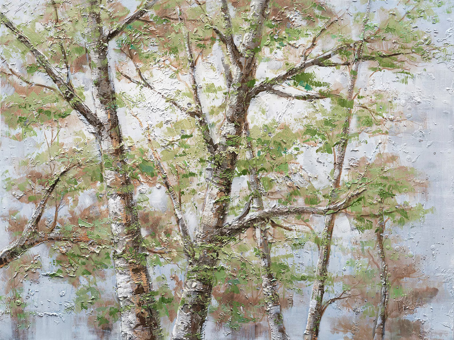 Original "Spring Tree" oil painting on canvas, wrapped canvas art for living room, bedroom, and office.