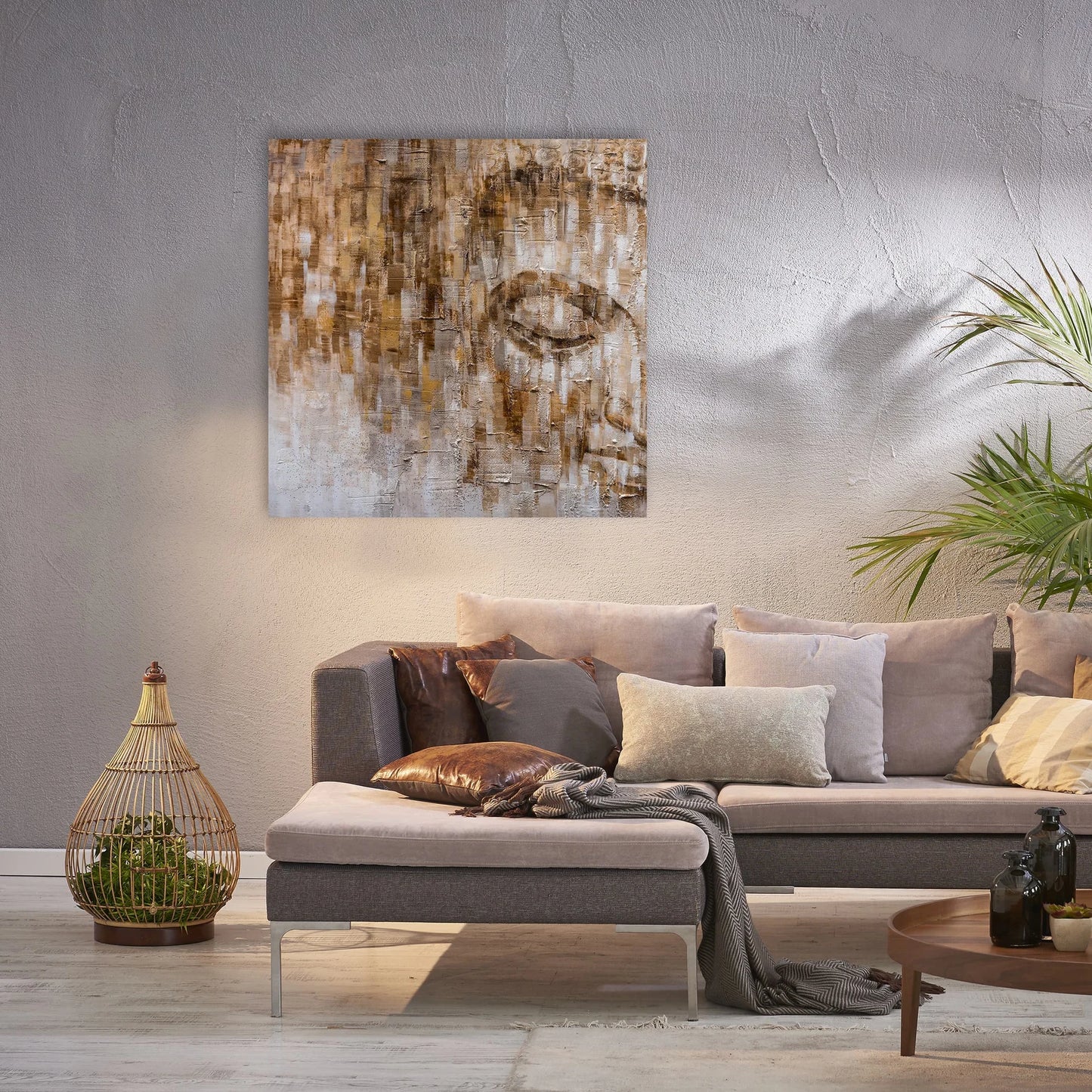 Abstract Hand-painted "Tranquil Buddha Reverie - I" Oil painting on canvas original, Canvas Wall art, wall decor - Wrapped Canvas Painting