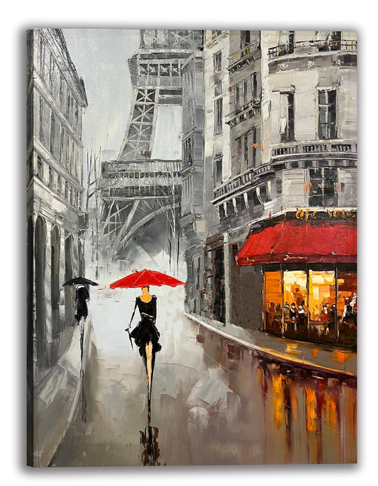 Original "Memories of Paris" hand-painted artwork, wrapped canvas painting, suitable for living room, bedroom, foyer, bar, or office