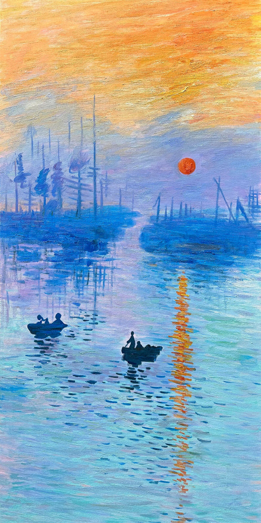 Hand-painted Impression Art "Sunrise" Gallery wall set, Home decor - Wrapped Canvas Painting