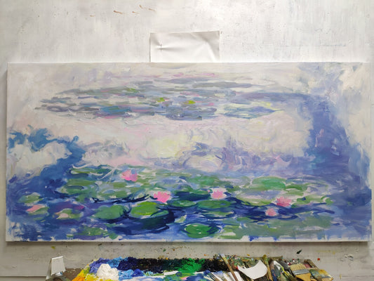 High quality reproduction Masterpiece Art "Monet's water lilies" is painting hand-painted artwork on canvas,undone, accepting pre-order