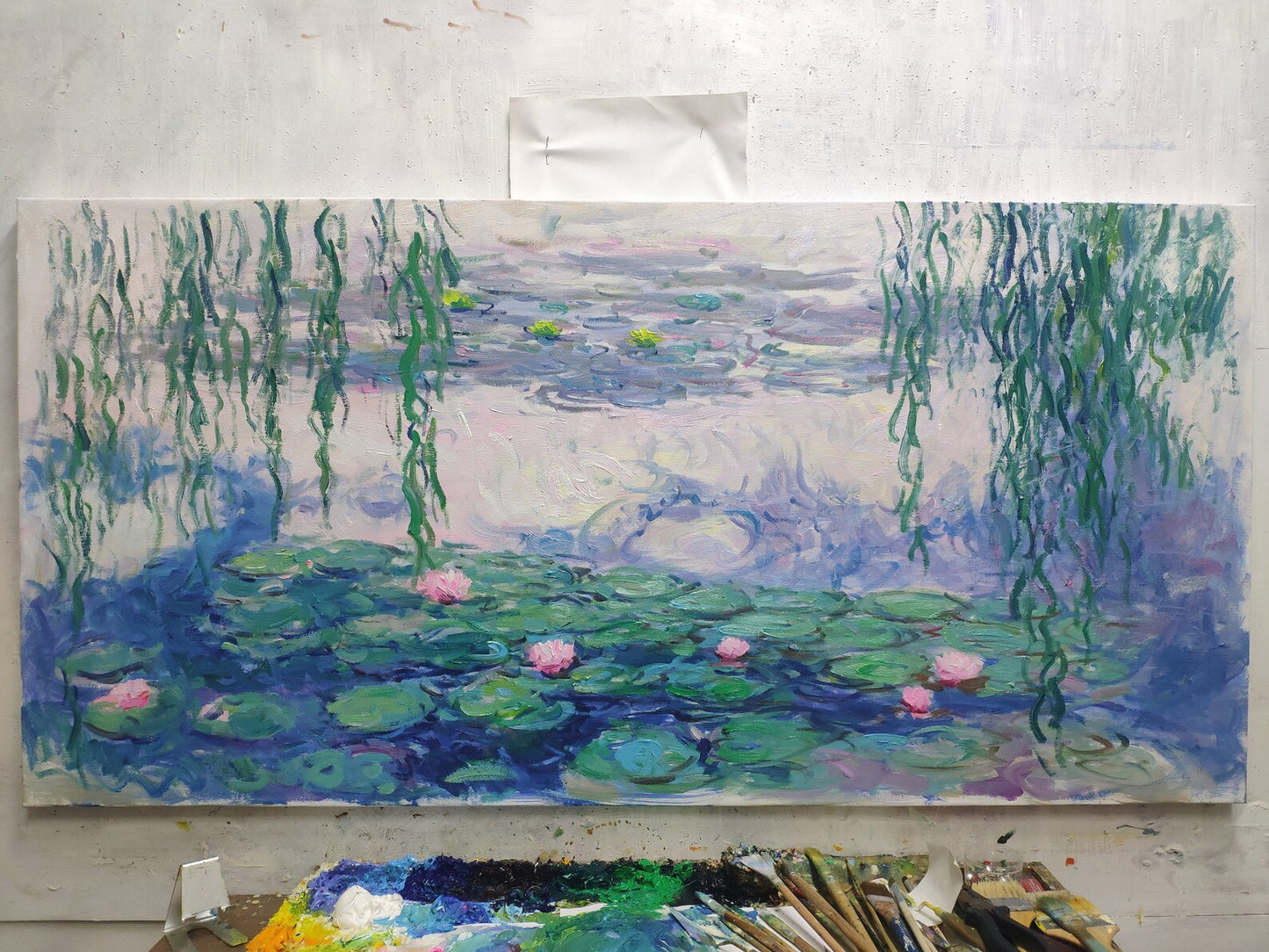 High quality reproduction Masterpiece Art "Monet's water lilies" is painting hand-painted artwork on canvas,undone, accepting pre-order