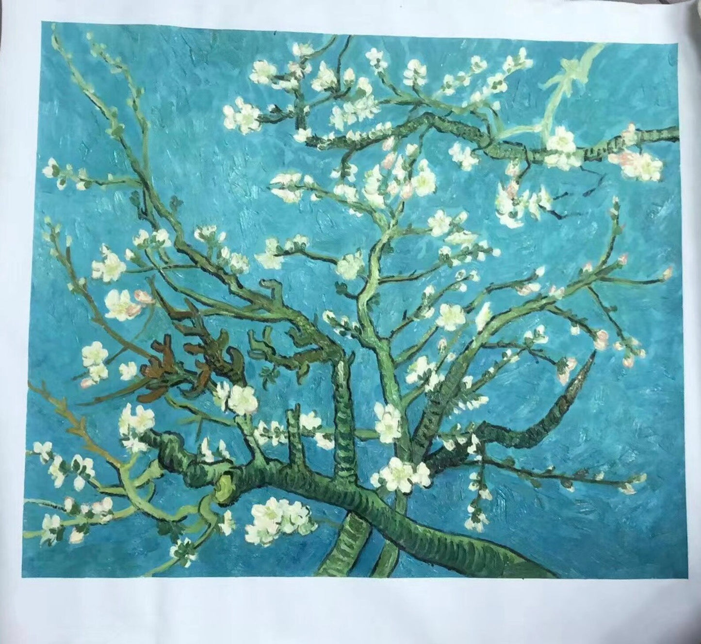 Abstract Art "Almond Blossom by Vincent Van Gogh" | Hand-Painted High-Quality Reproduction | Wrapped Canvas Painting