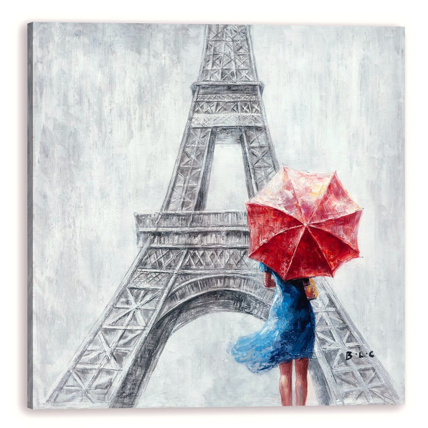 Original "Paris in the Wind" hand painted artwork on wrapped canvas for living room, bedroom, foyer, bar or office