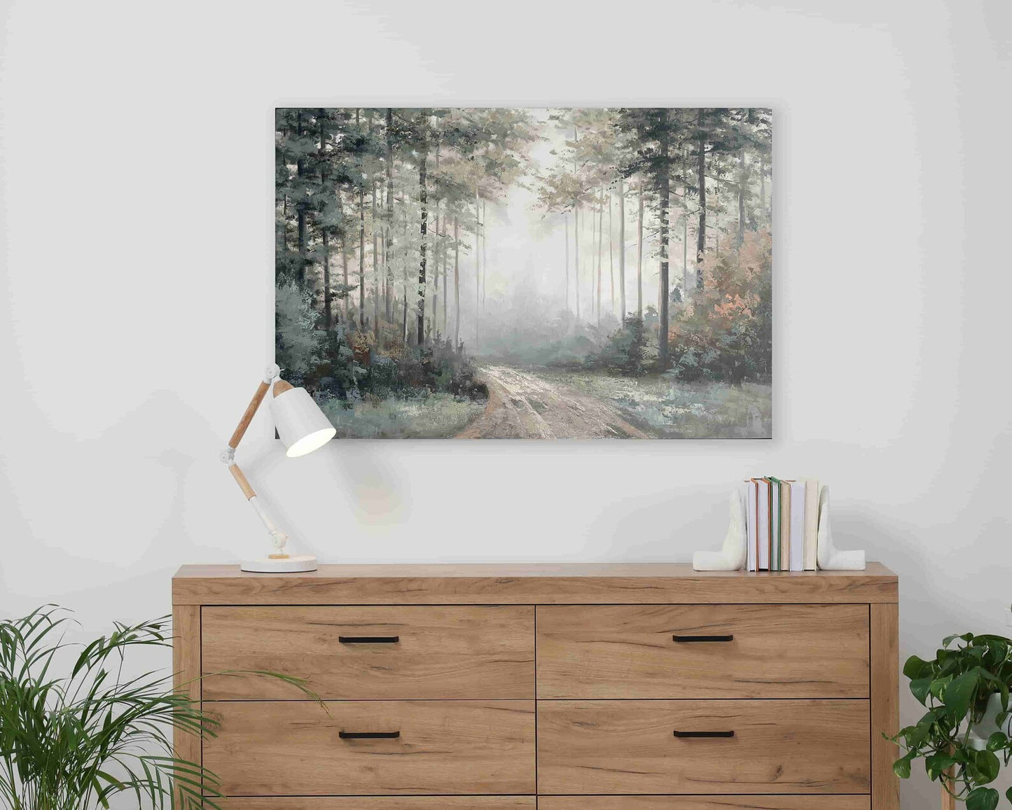 Original Nature work "Art-Path in the Deep Forest" hand-painted canvas wrpped for living room bedroom, home decor