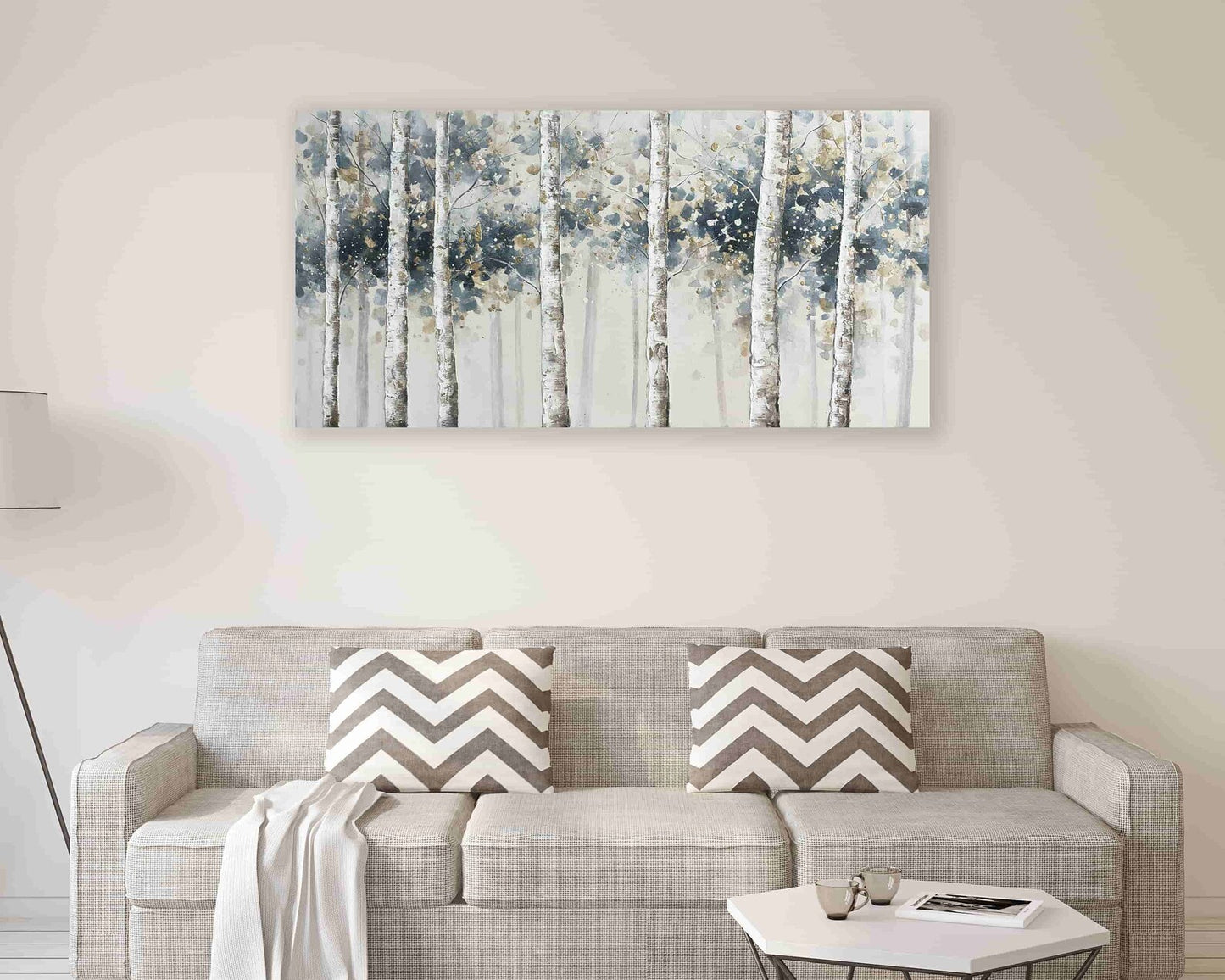 Original art "Autumn Birch Forest - Where Nature's Beauty Unfolds” hand-painted painting for living room bedroom, Home Decor