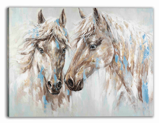 Original art "Couple Horse" hand made painting - Canvas Wrapped