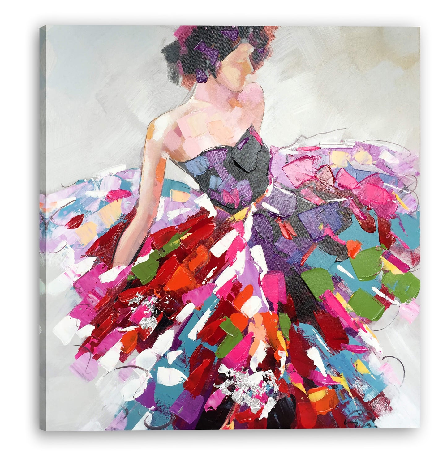 "Vibrant Dresses" Hand Painted on Wrapped Canvas