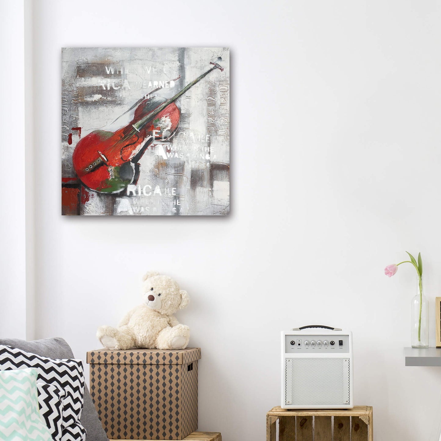 "Vintage Violin" Hand Painted on wrapped canvas