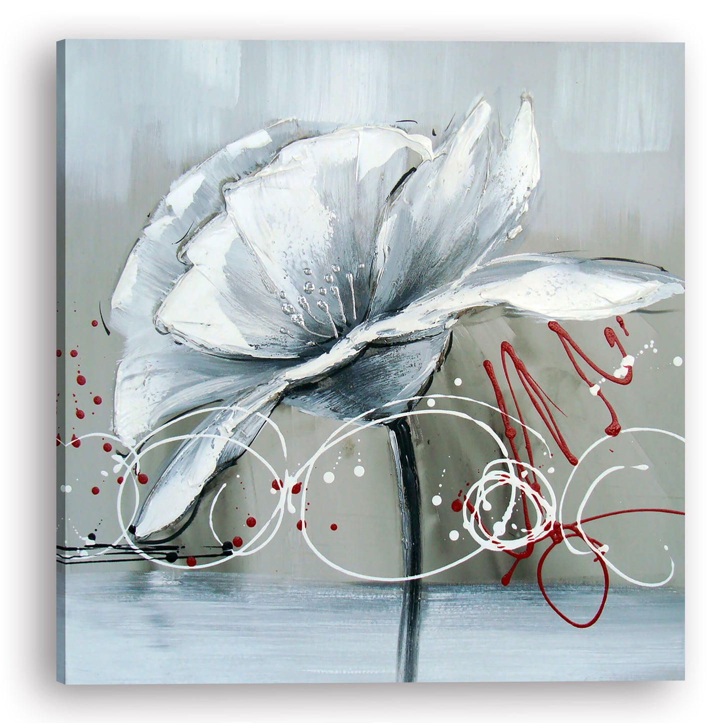"Winter Flower II" Hand Painted on Wrapped Canvas