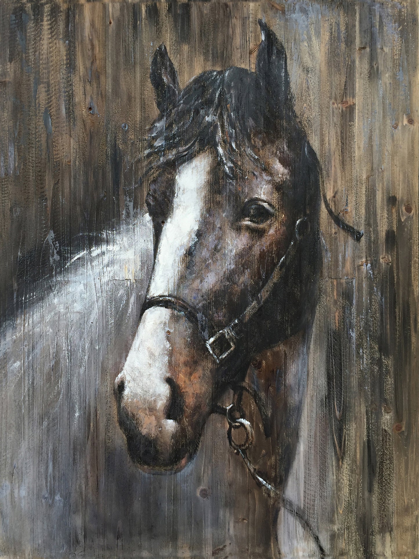 'Texas Horse III' Oil Painting on Wrapped Canvas