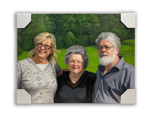 Custom oil painting portraits from photos, commissioned portraits on canvas, custom oil paintings from photos, commission art, gifts for family and friends