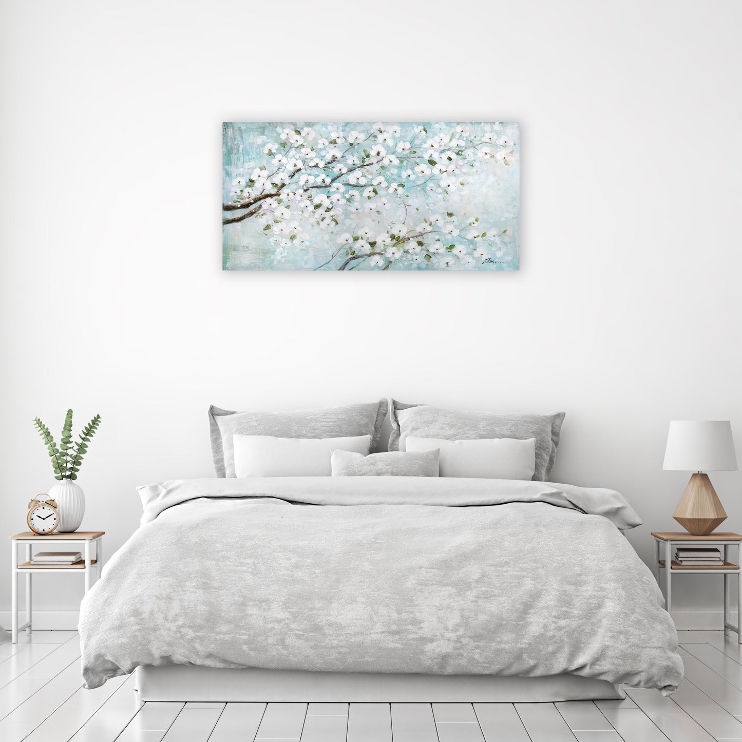 Cherry Bloosm - Oil Painting Wrapped Canvas wall art, canvas artwork for living room, bedroom, office