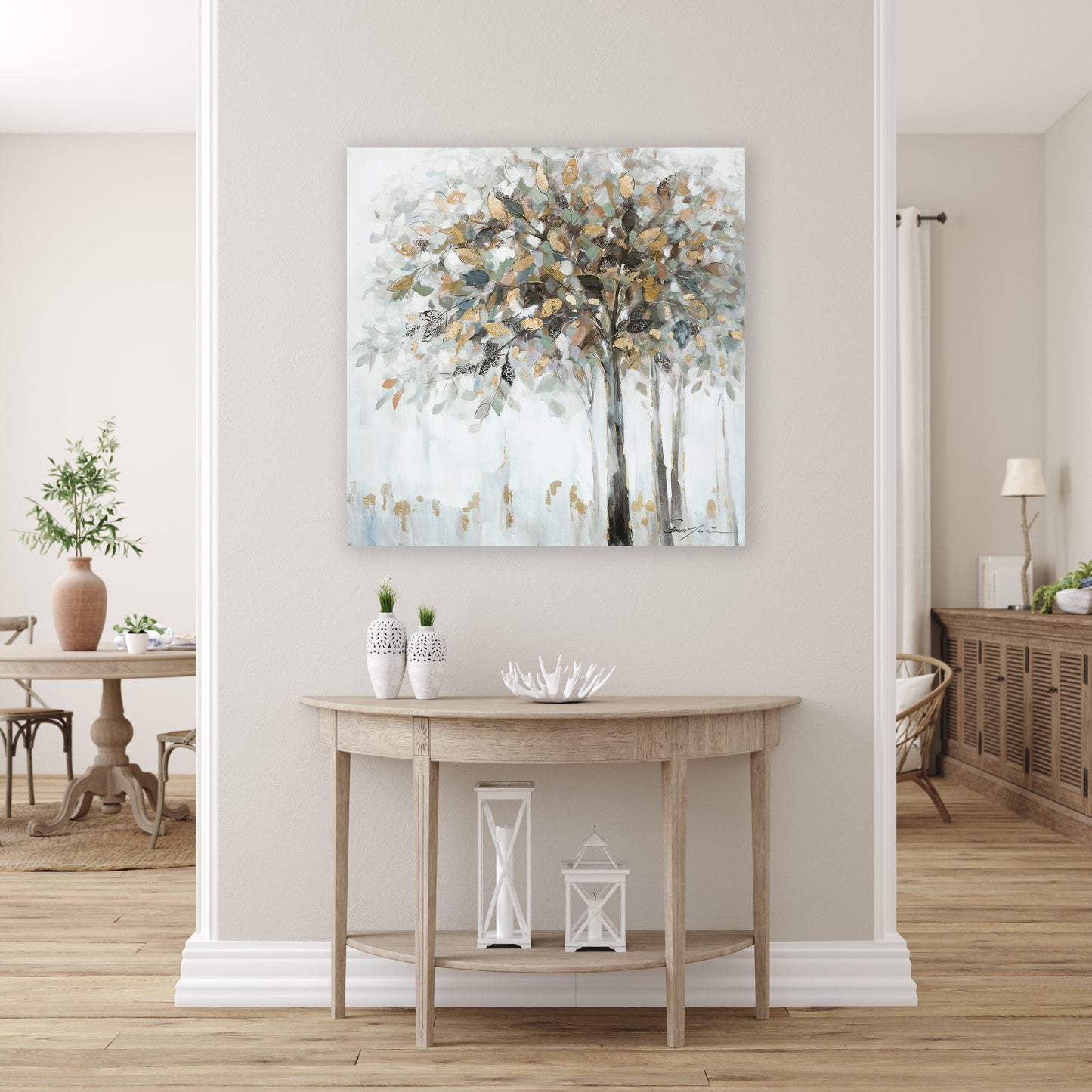 Gold tree - Oil Painting on Wrapped Canvas, canvas wall decor. wall art, canvas artwork for living room, bedroom, office