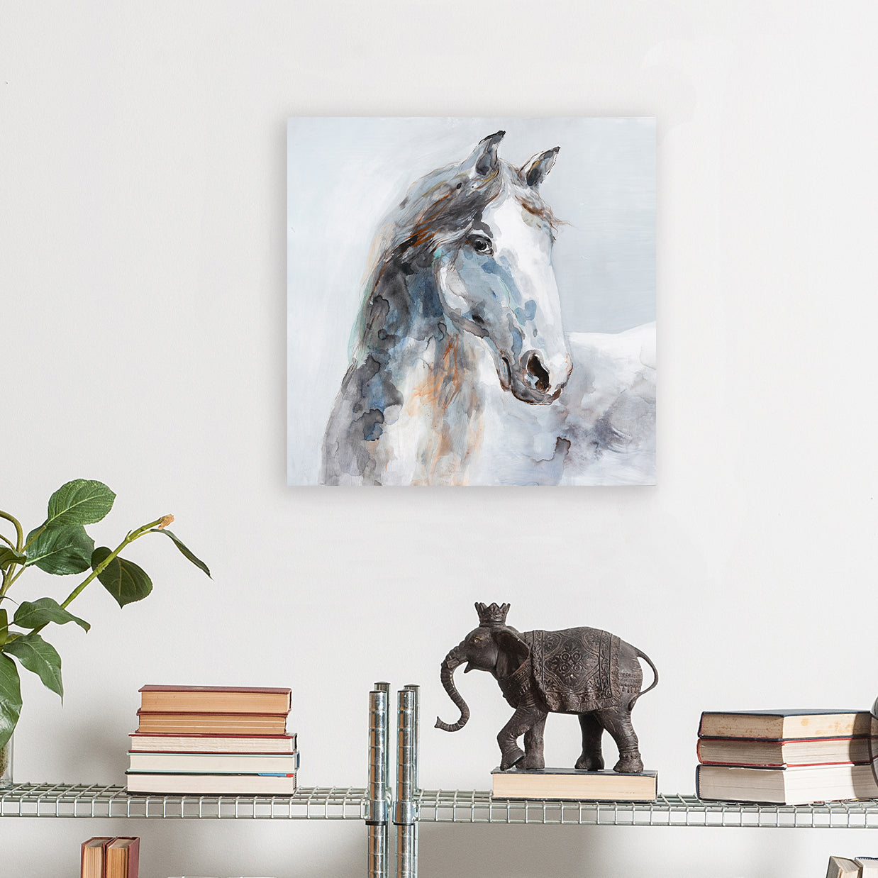 White horse of modern art - Oil Painting on Wrapped Canvas Wall Art.