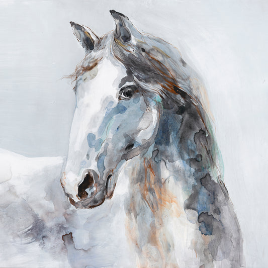 White horse II of abstract art, Oil painting Canvas wall art for living room, bedroom
