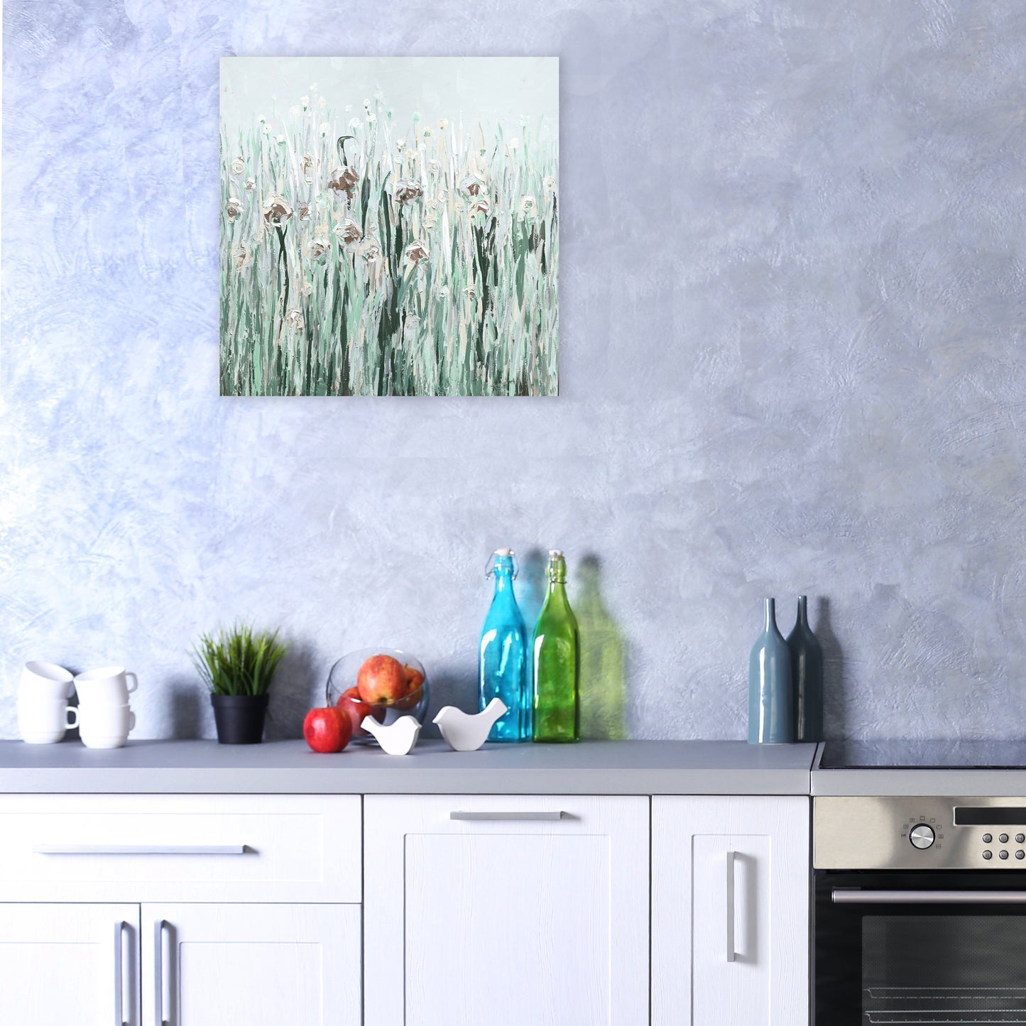 Flowers Oil Painting on Wrapped Canvas. wall art, canvas artwork for living room, bedroom, office