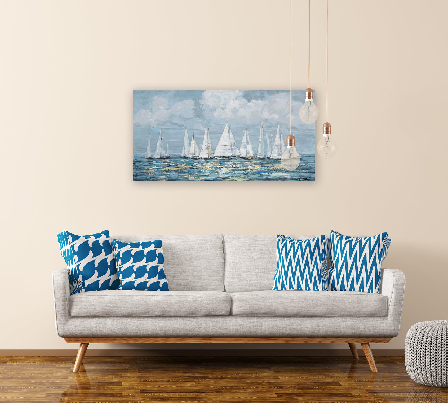 Sailing For A Long Journey Oil Painting on Wrapped Canvas. wall art, canvas artwork for living room, bedroom, office