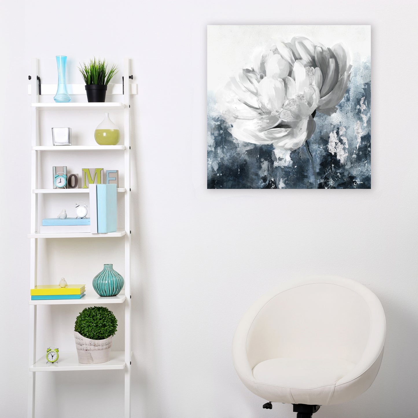 Sliver flower - Oil Painting on Wrapped Canvas, wall art, canvas artwork for living room, bedroom, office