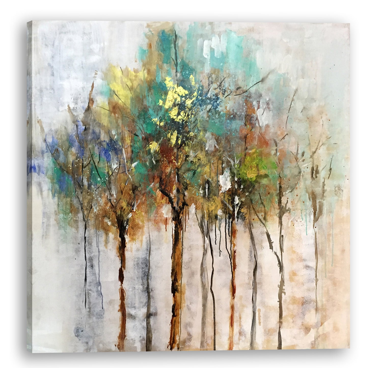 Hand-painted Art "Abstract Forest" Oil painting on canvas original, Wall art for living room, bedroom - Wrapped Canvas Painting