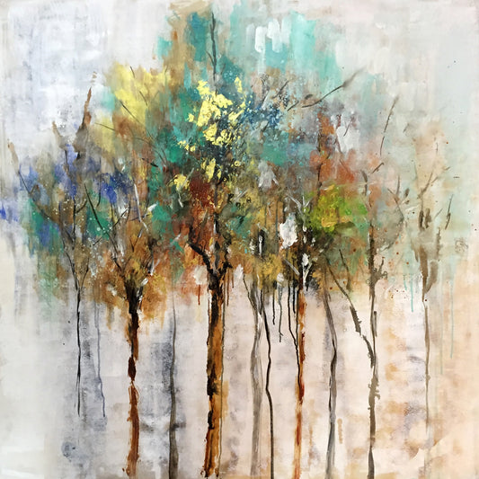 Hand-painted Art "Abstract Forest" Oil painting on canvas original, Wall art for living room, bedroom - Wrapped Canvas Painting