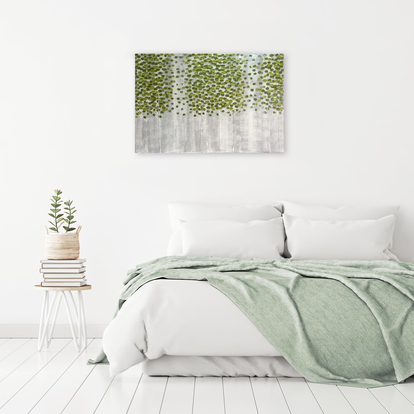 "Spring Green Forest" Hand Painted on Wrapped Canvas
